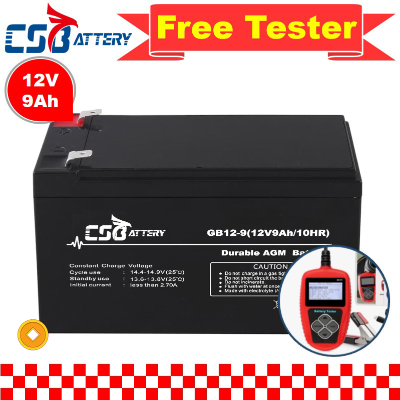 Csbattery 12V 9ah Free Maintenance AGM Battery for Power-Station/Fire/Security-System/Motor/UPS/Forklift/AAA
