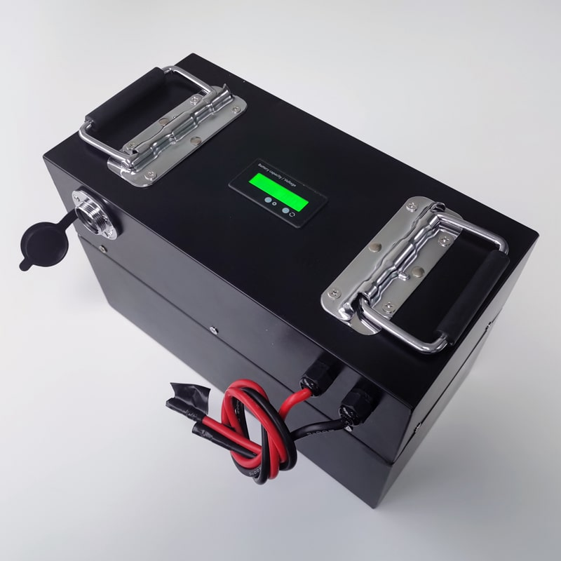 24s3p 72V 76.8V 18ah Rechargeable LiFePO4 Power Battery Pack with LCD Display