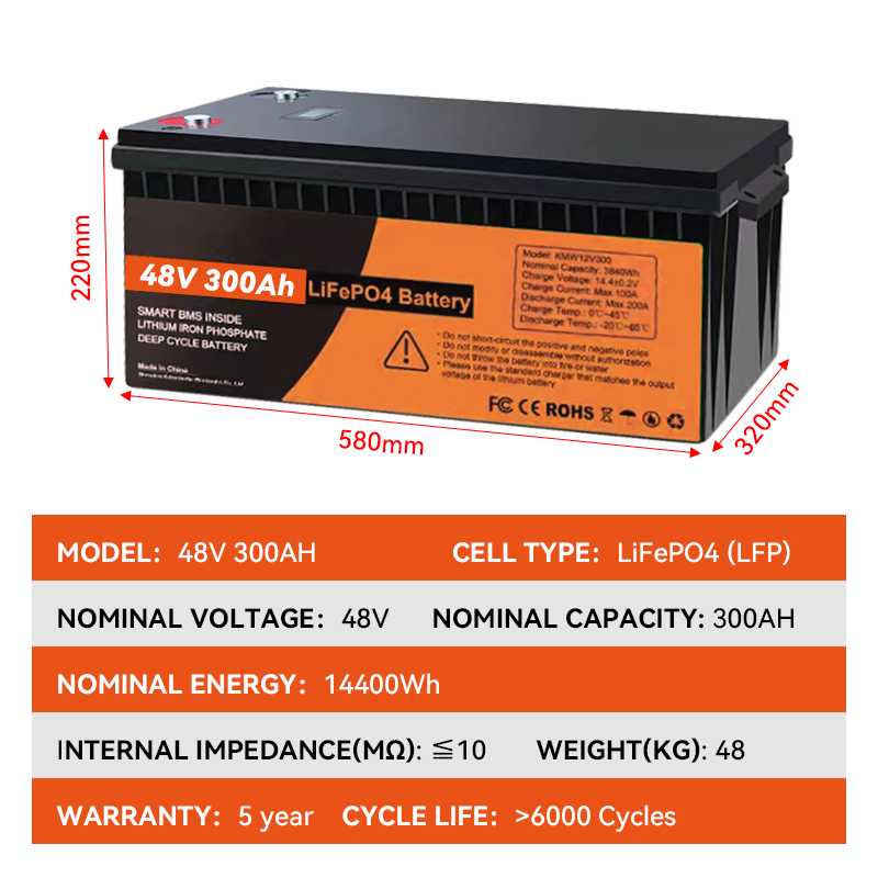 48V 300ah LiFePO4 Battery Pack for Solar Battery House System 48V 100ah 200ah 300ah Solar Energy Storage Lithium Ion Batteries