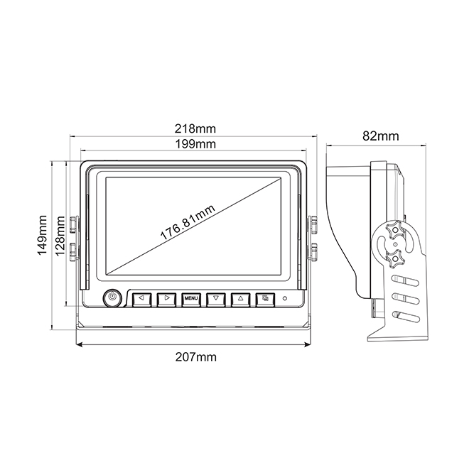 Forklift Stainless Steel 720p HD Waterproof Wireless Camera Monitor System