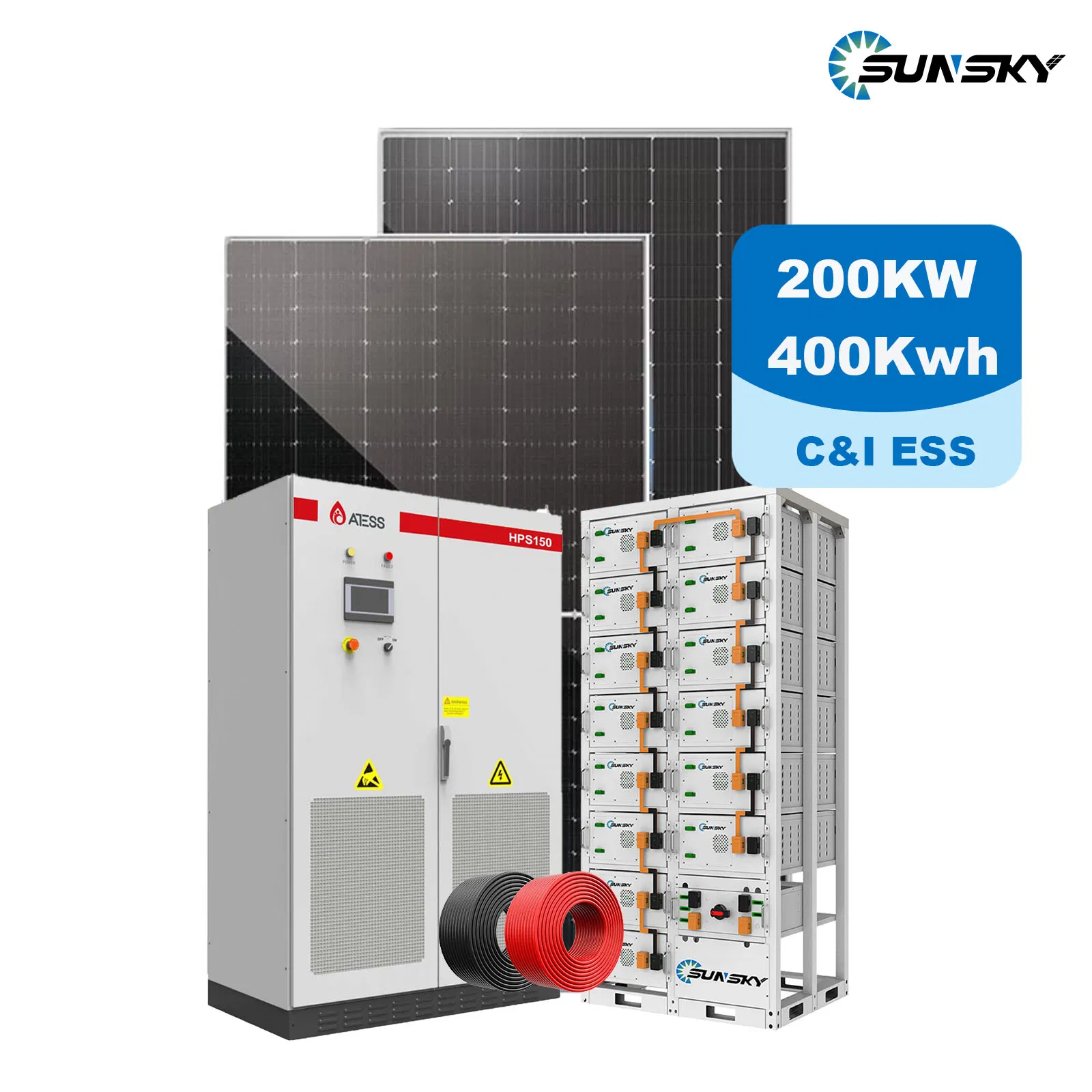 Commercial and Industrial 50kw 100kw 200kw 250kw 300kw Solar-Energy-System 50kVA 100kVA 200kVA Bess 200kwh 500kwh Lithium Battery Solar Storage Power Systems