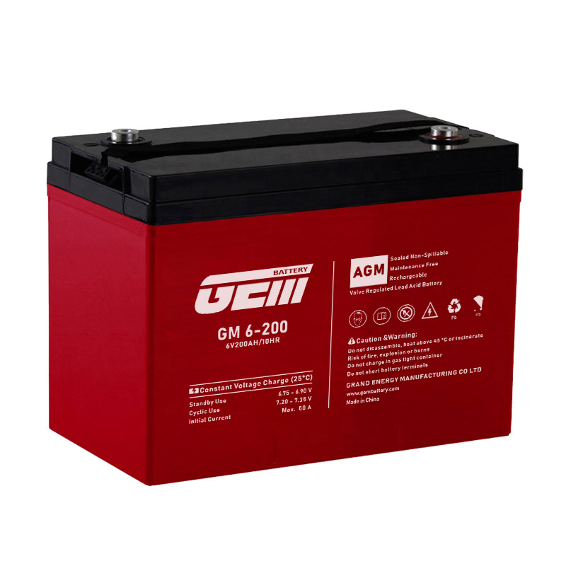 GEM Battery 6V180AH SLA Battery Replaces Camper Golf Cart RV Boat Solar Wind 6V 200ah Golf Cart Gel AGM/Lead Acid Deep Cycle Electric Vehicle Battery