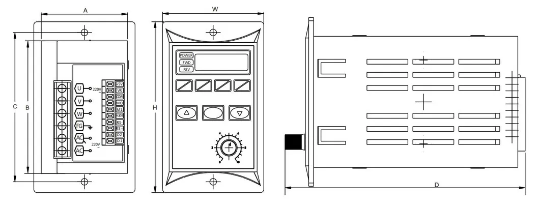 Variador de Frecuencia VFD 220V Inversor de Corriente Alterna Inversor Trifásico Motor 220V 400Hz Inversor