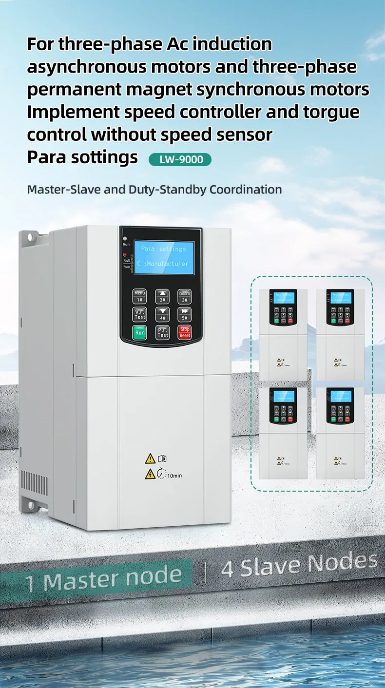 Convertidor Inversor de Tres Fases con Variador de Frecuencia 1.5-160kw 200-400V