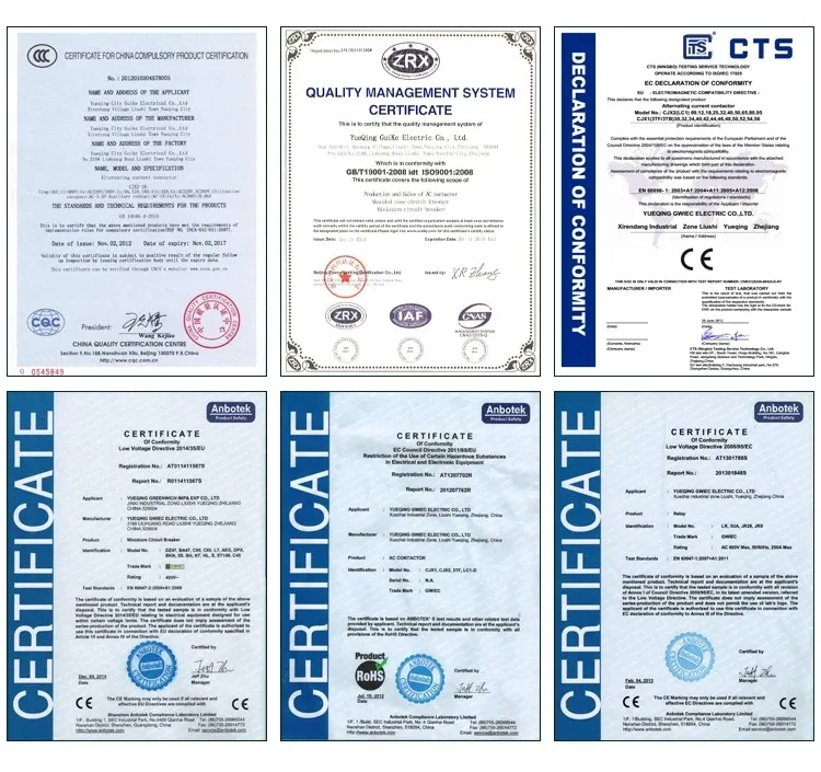Certificados de calidad internacionales CQC CE RoHS