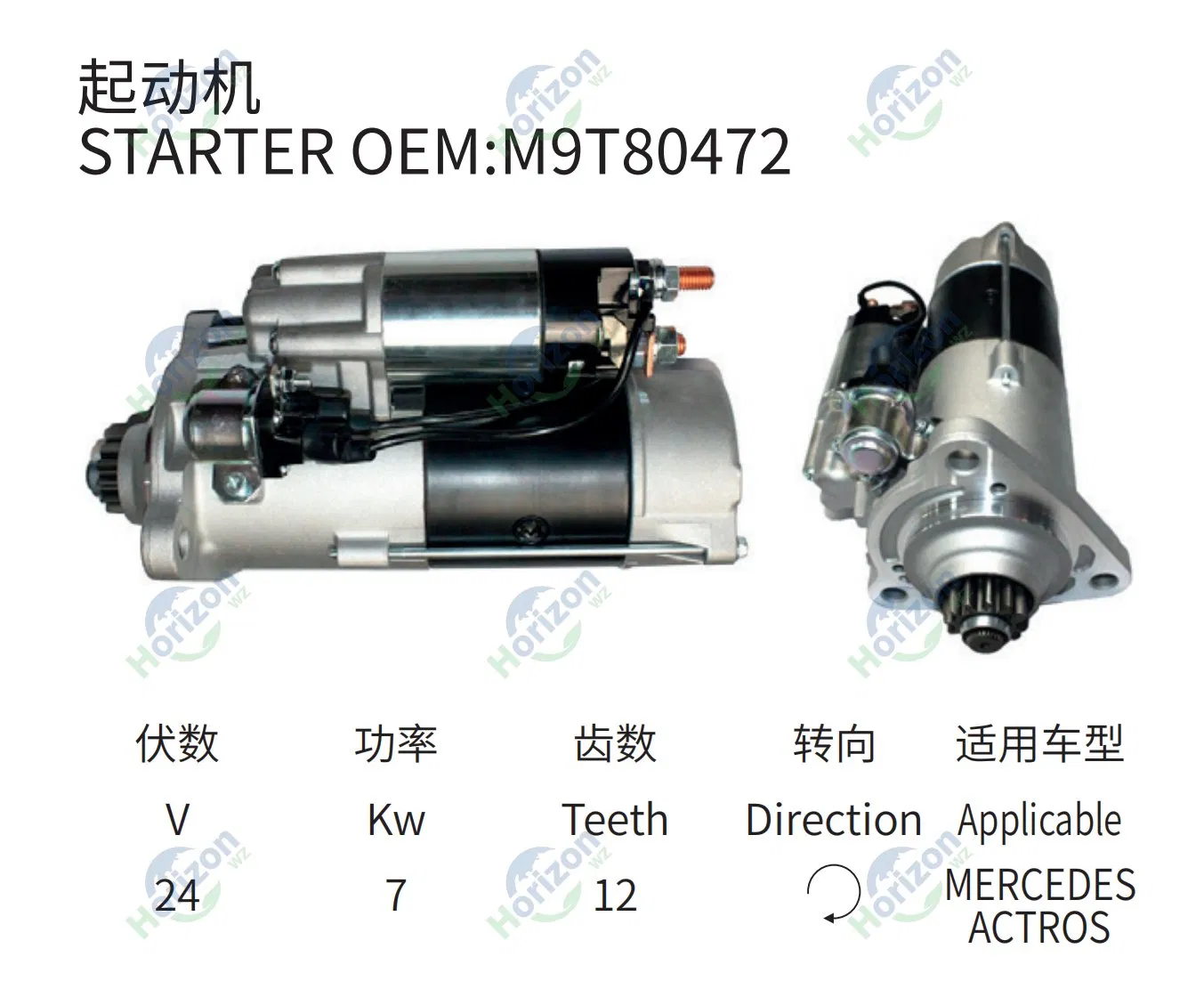 Motor de arranque de larga duración para compradores profesionales de piezas de automóviles D7r43 M9t80472