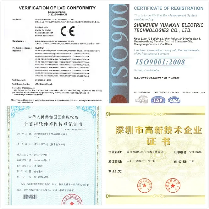 Control de Vector Certificado CE 220V 380V Variador de Frecuencia de Fase Única y Trifásica