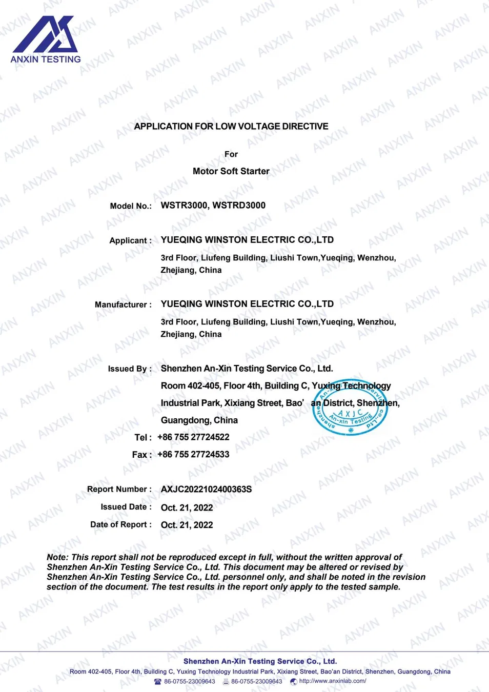 Certificación arrancador suave