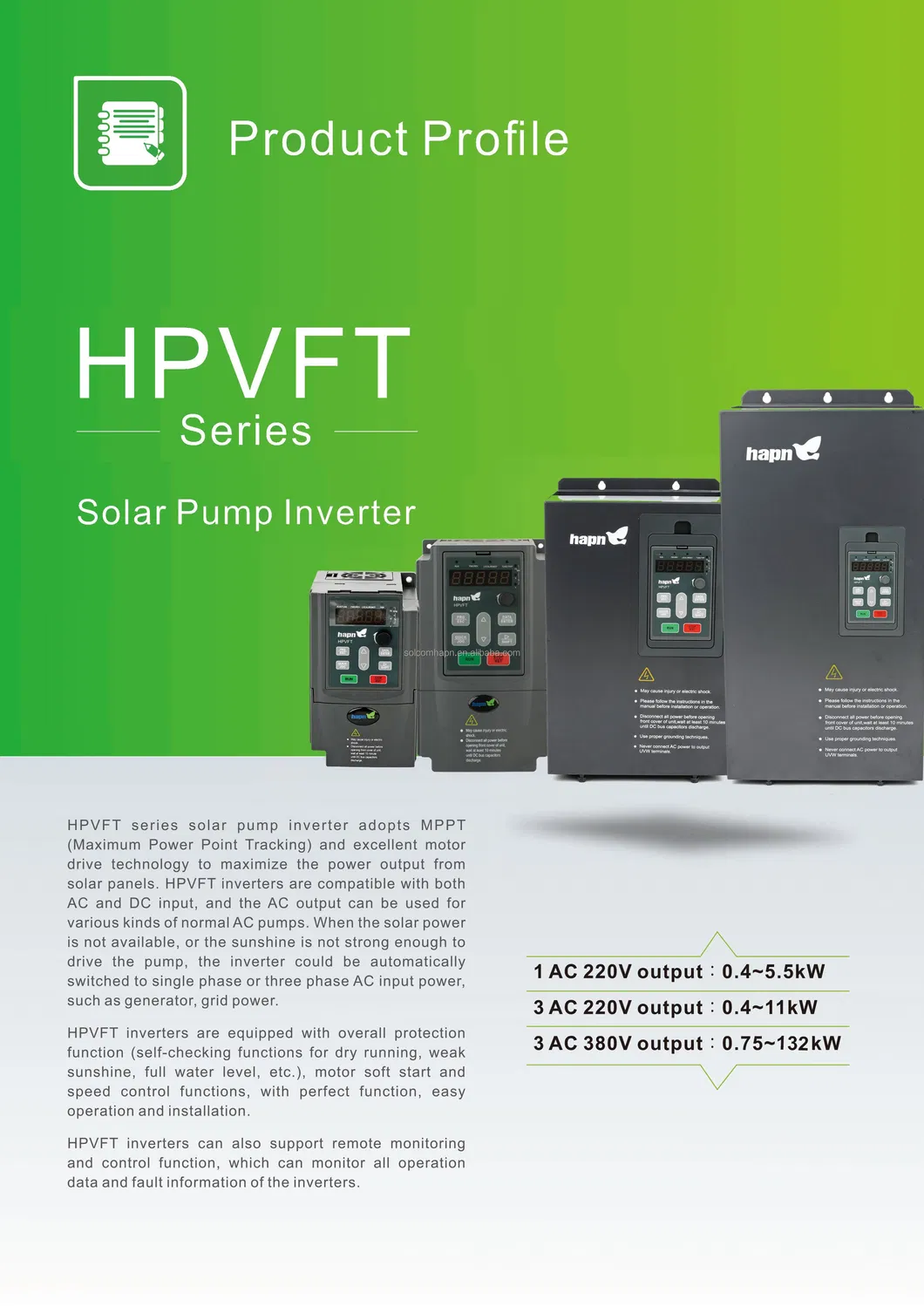 CA 220V Salida 5.5kw Inversor de Frecuencia Variable Monofásico de Alta Calidad