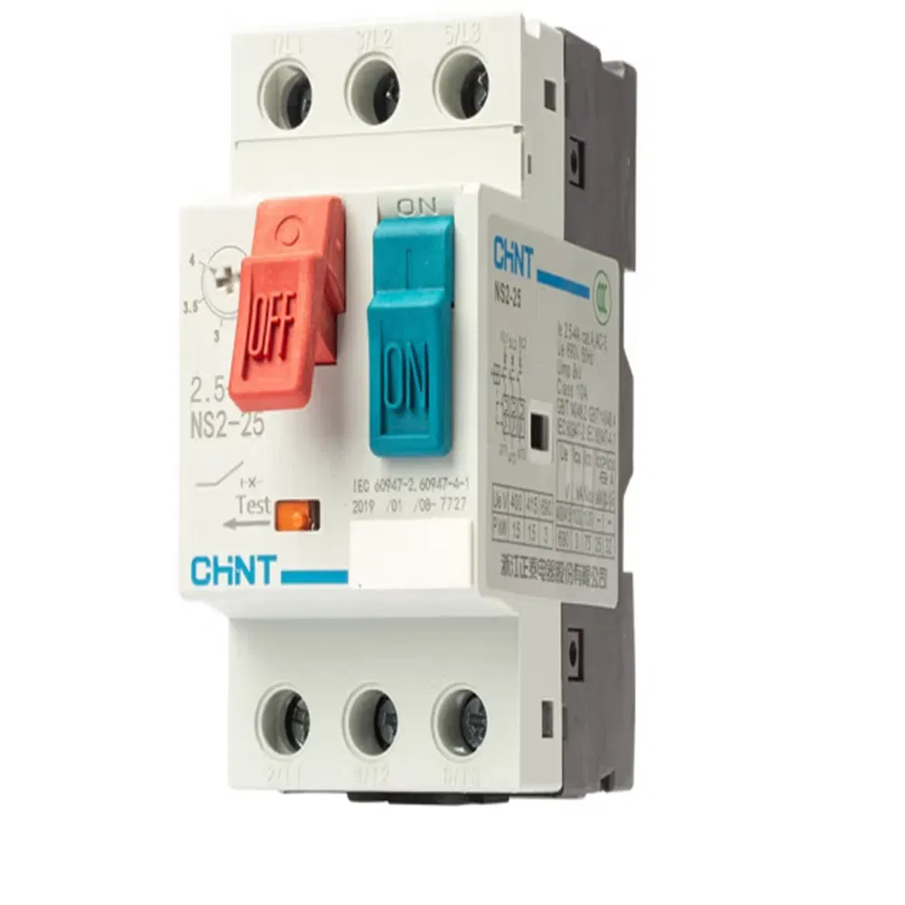 CH Int Ns2 Interruptor de Motor Manual Ns2-25 2.5-4A/4-6.3A 13-18A Ns2-80 Disyuntor + Relé Térmico