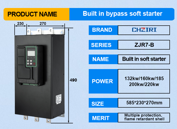 Chziri 220kw Arrancador suave inteligente de motor de corriente alterna trifásico Modulers485