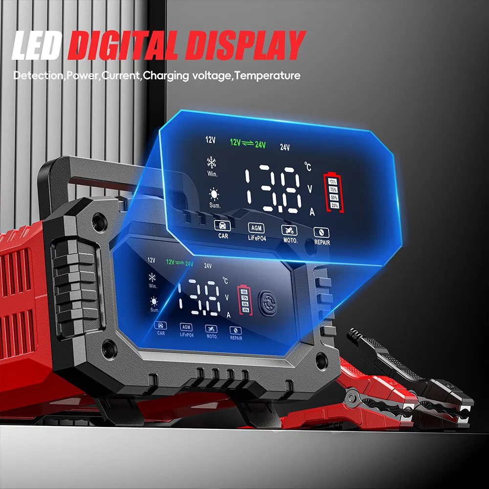 20A 12V/24V Handheld 300W High-Power Portable Motorcycle and Car Battery Charger