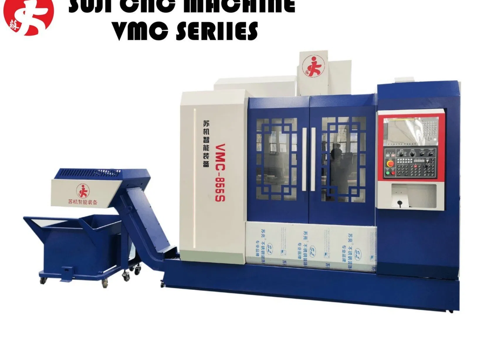Centro de mecanizado vertical CNC Vmc industrial para acero con control de pantalla táctil y motor servo