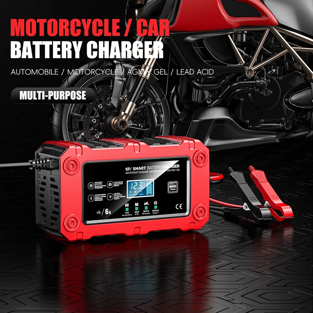 12V 6A Cargador de Batería Inteligente: Batería AGM Start Stop con Apagado Automático al Cargar Completo; 10-Stage Cargador de Batería de Plomo Ácido