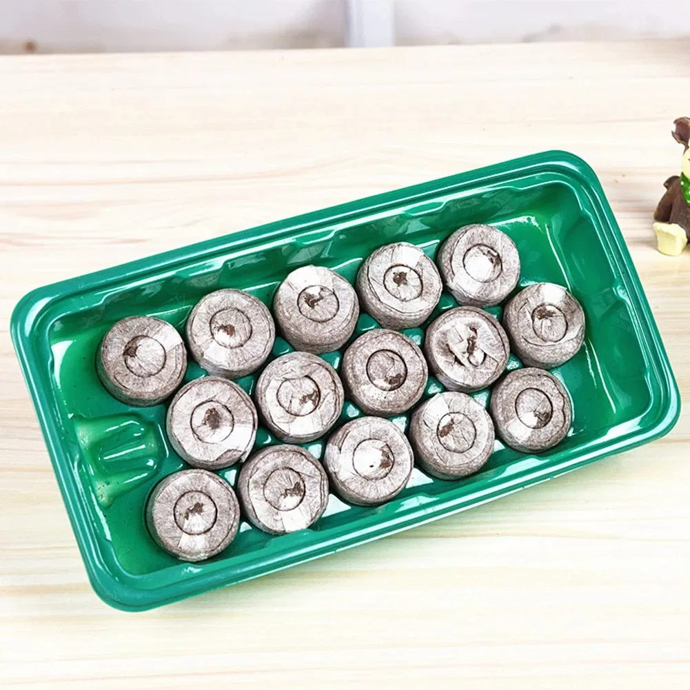 10/20PCS Bloques de Suelo de Turba para Plántulas, Herramienta Profesional para Trasplante de Semillas, Fácil de Usar en el Jardín 30mm