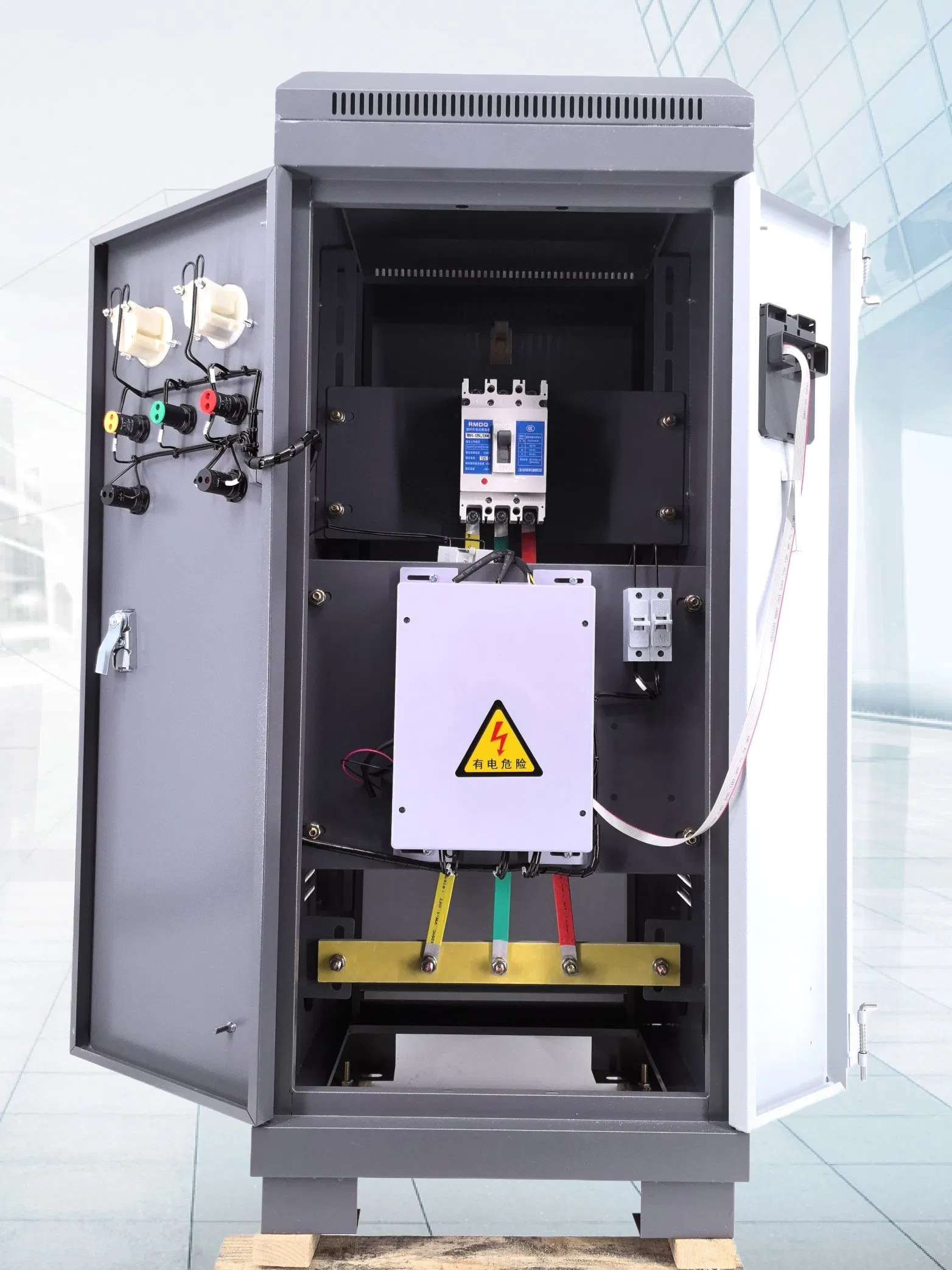 Armario de control de arrancador suave para motor de bomba con PLC y protector de motor SCR sistema inteligente en línea