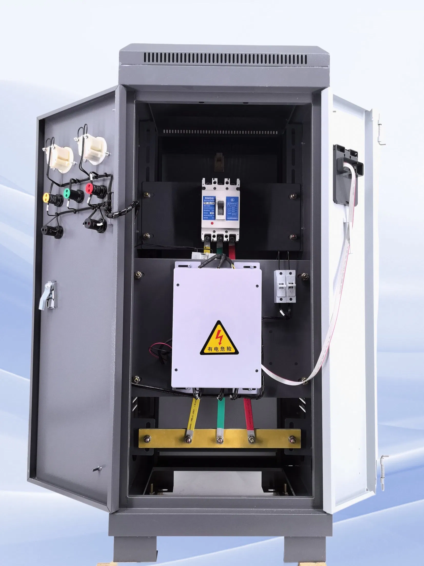 Armario de control de arrancador suave para motor de corriente alterna con PLC