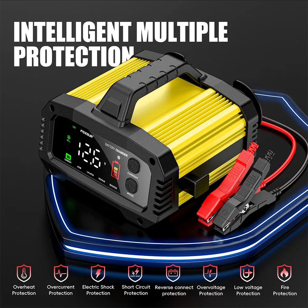 25A 12V/24V Arrancador de batería portátil para automóviles y cargador de batería para motocicletas