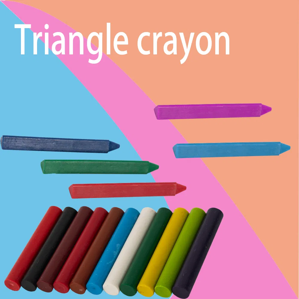 Hot-Selling Toddler-Friendly 3CT Triangle Shape Mini Wax Crayon for School Children
