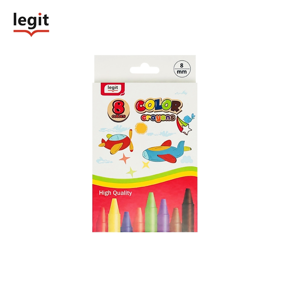 High Quality 8 Colors Non Toxic Portable Wax Crayons for School Students