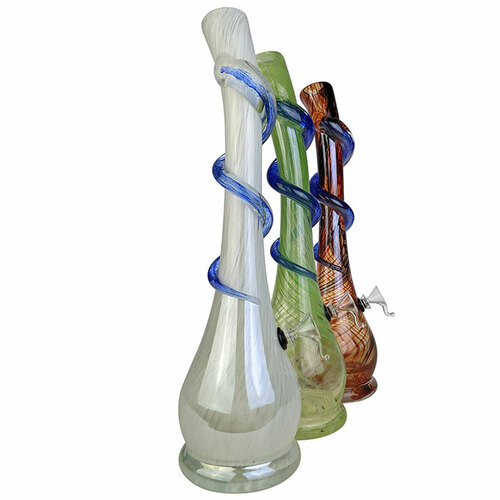 16" Lifted Base Teardrop Twist Grip Soft Glass Vaporizer
