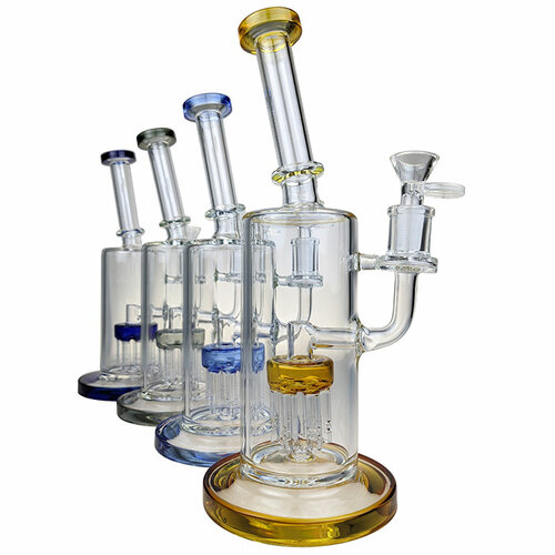 10.5" Color Trim Showerhead Banger Hanger Water Pipe 4mm Banger Glass Vaporizer