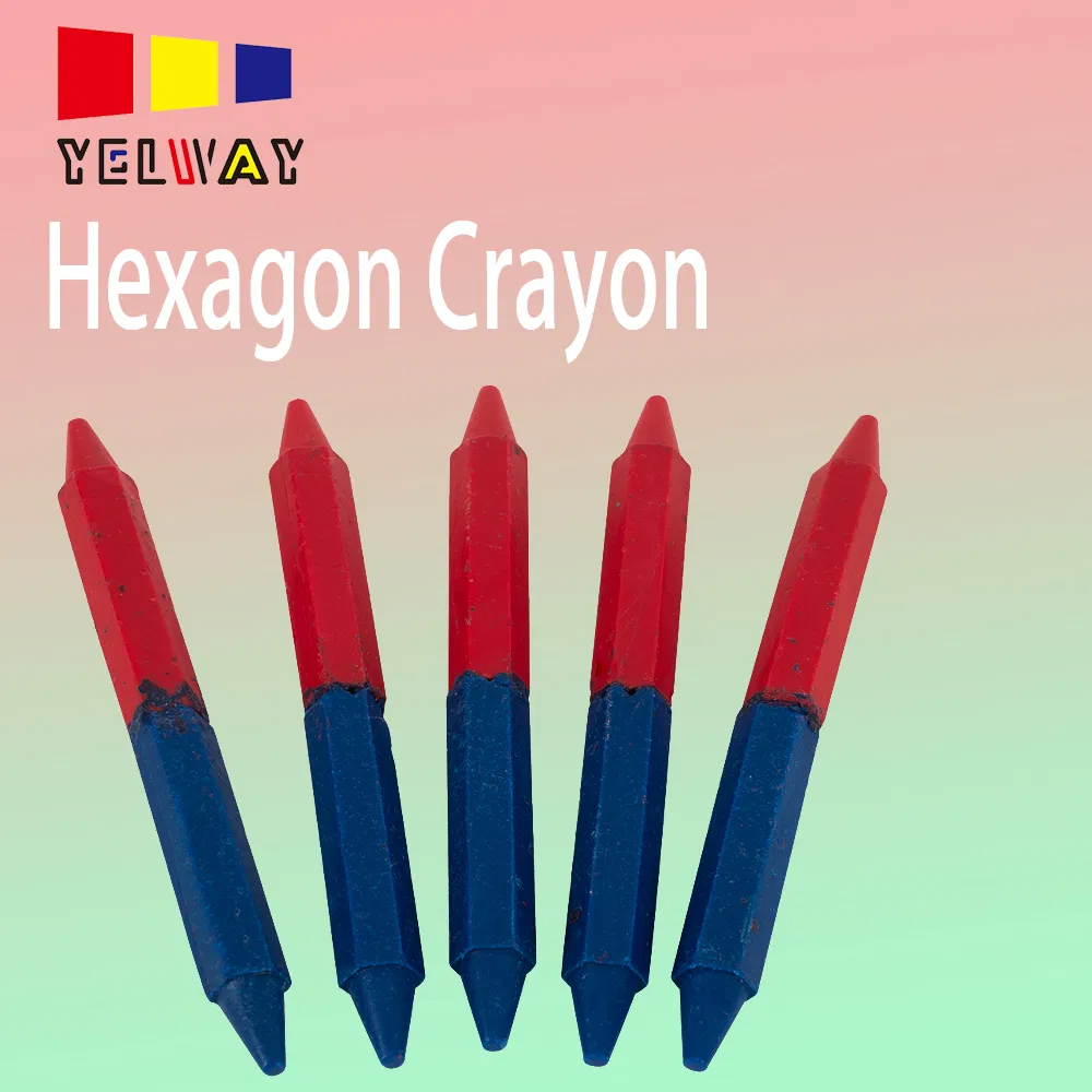 Non-Toxic Preschool-Use Hexagonal Crayon 4CT Hexagon Shape Crayon for Student