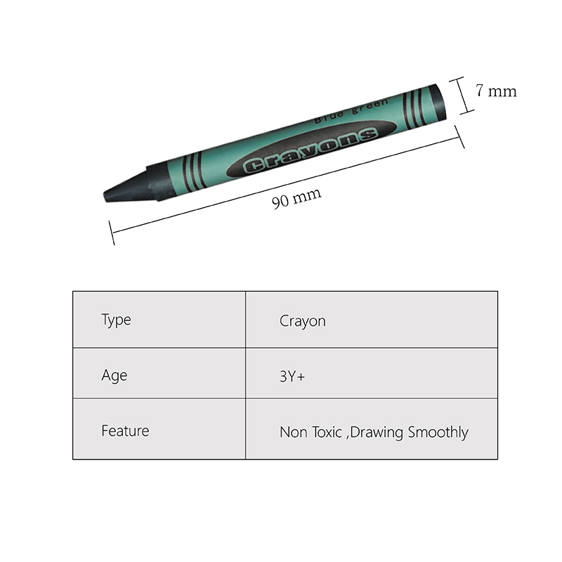 12 Vibrant Colors Crayon Non Toxic Portable Wax Crayons for Children