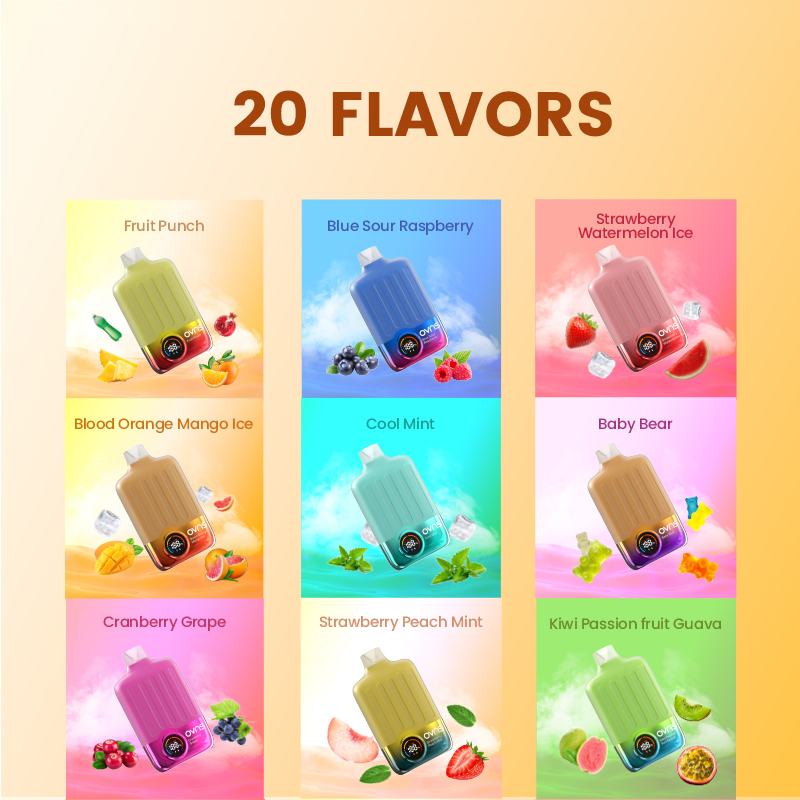 Ovns 16000puffs 20ml E Juice Dual Coil Pure Fruit Flavor Lasting Disposable
