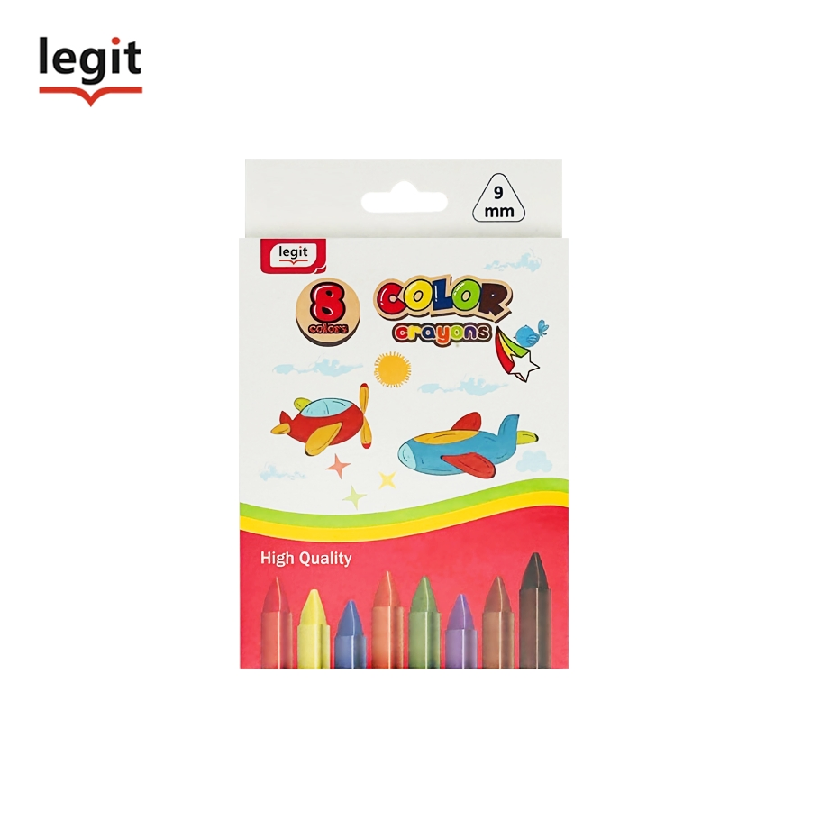 Washable Smooth 8 PCS Non-Toxic Triangle Wax Crayon for Kids