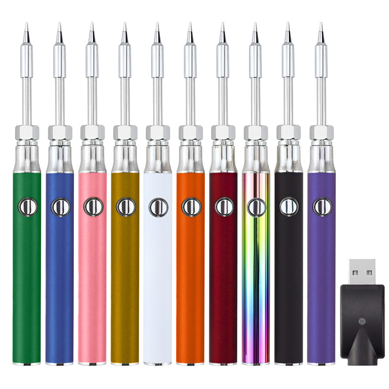 650 mAh 510 Thread Battery with USB Charging Head, Adjustable Voltage Wax Tool, 510 Soldering Iron, Glass Cartridge