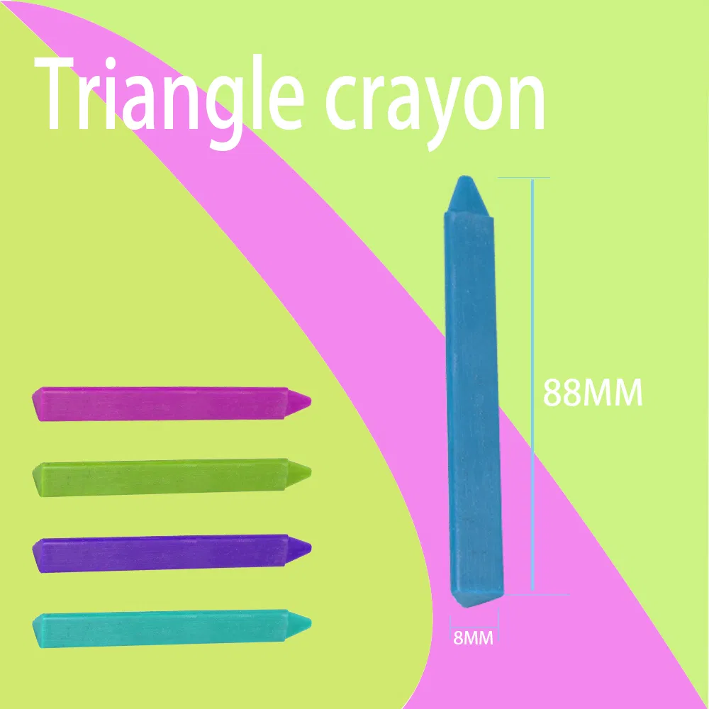 Hot-Selling Toddler-Friendly 3CT Triangle Shape Mini Wax Crayon for School Children
