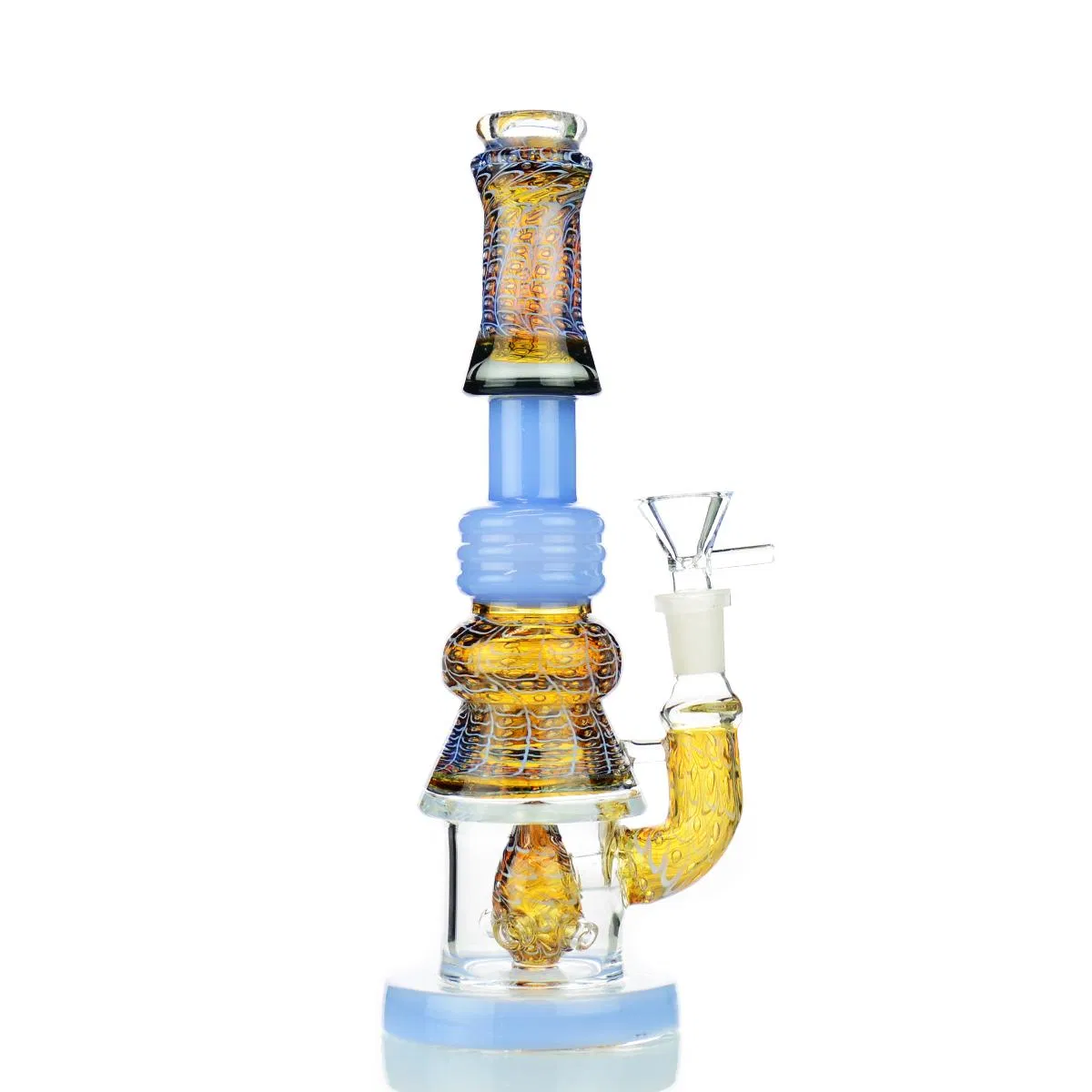 10" Water Pipe Bubble Trap Art Gold Fume Glass Tools Vaporizer Tattoo
