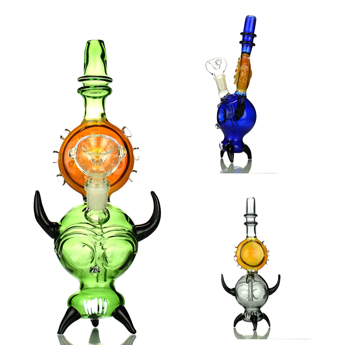 5" Stainless Steel Assorted Color Raygun Dabber Glass Smoking Pipe Lighter Vaporizer