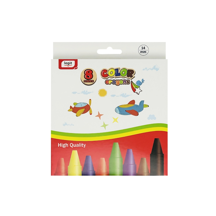 Vibrant 12-Color Wax Crayons for Kids' Creative Art Projects