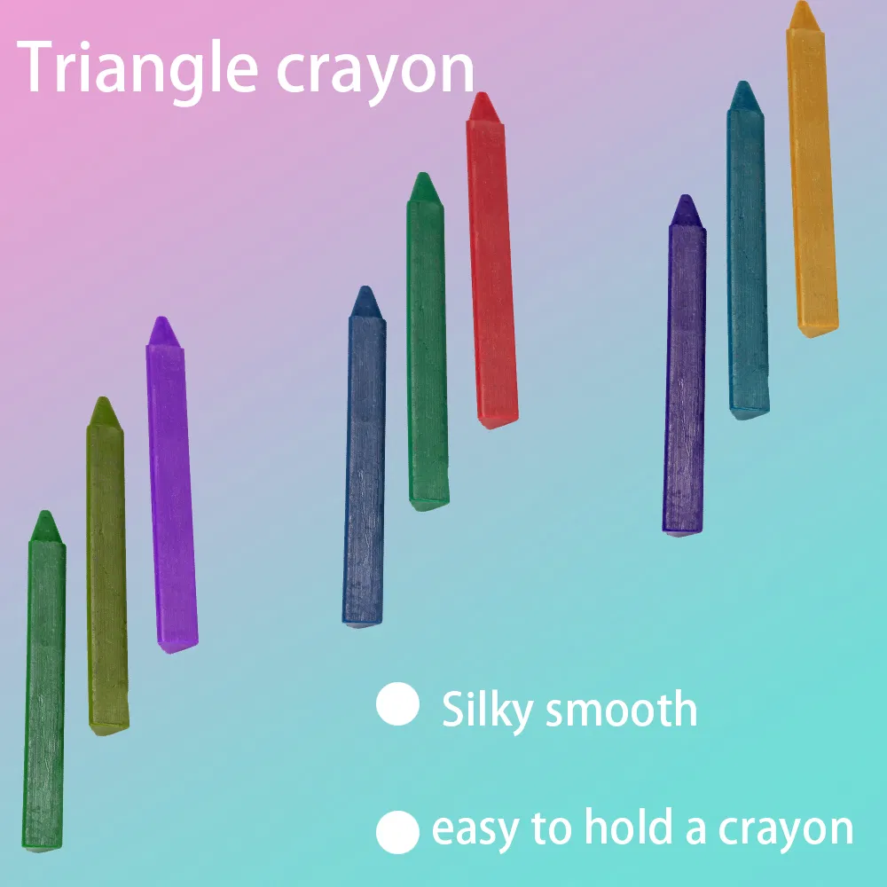 Hot-Selling Toddler-Friendly 3CT Triangle Shape Mini Wax Crayon for School Children