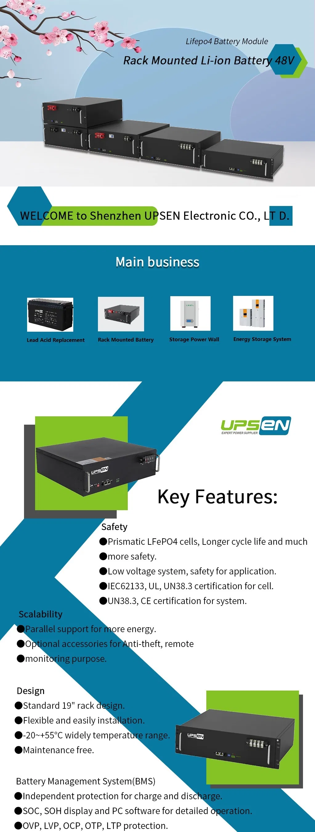Server Rack Mount LiFePO4 Battery
