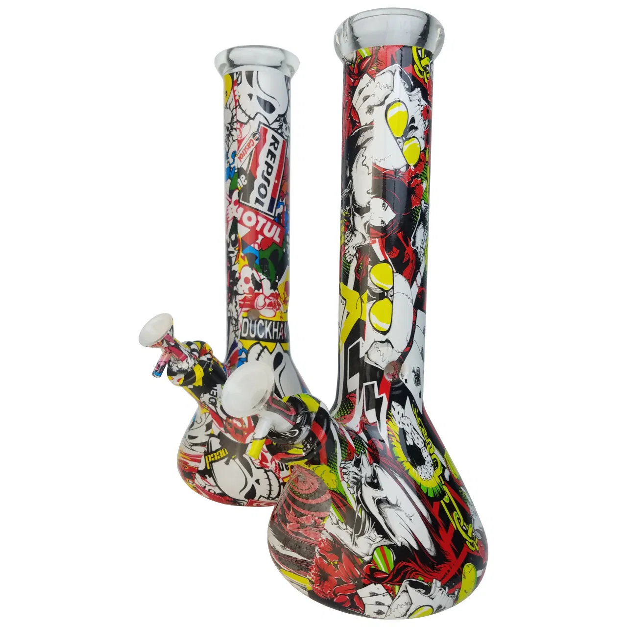 12.5" Water Transfer Design Beaker Water Pipe Glass Smoking Pipe Glass Accessories Shisha Hookah Vaporizer