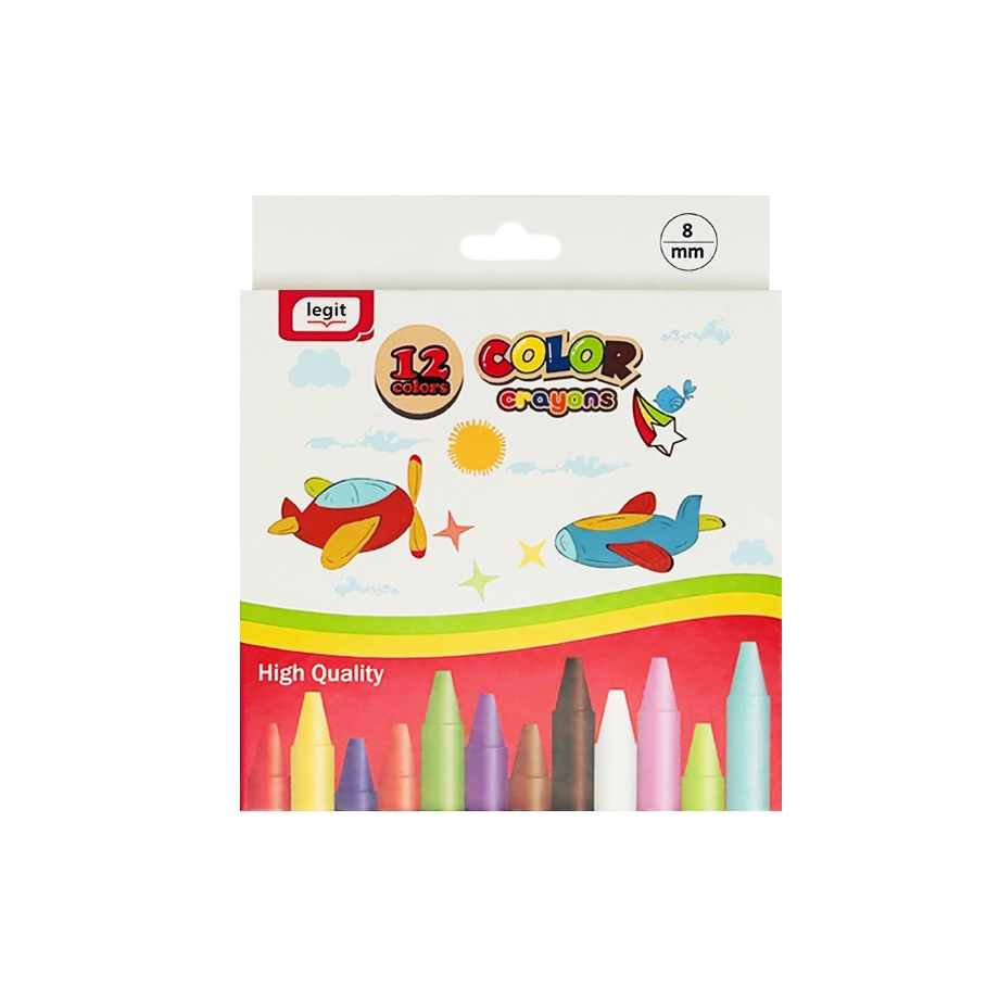 High Quality 8 Colors Non Toxic Portable Wax Crayons for School Students
