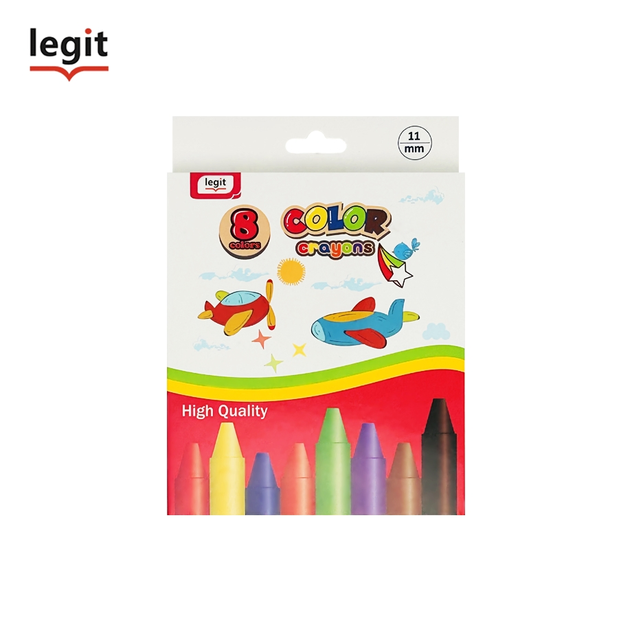Vibrant 8 Colors Wax Crayons for Creative Kids' Art Projects