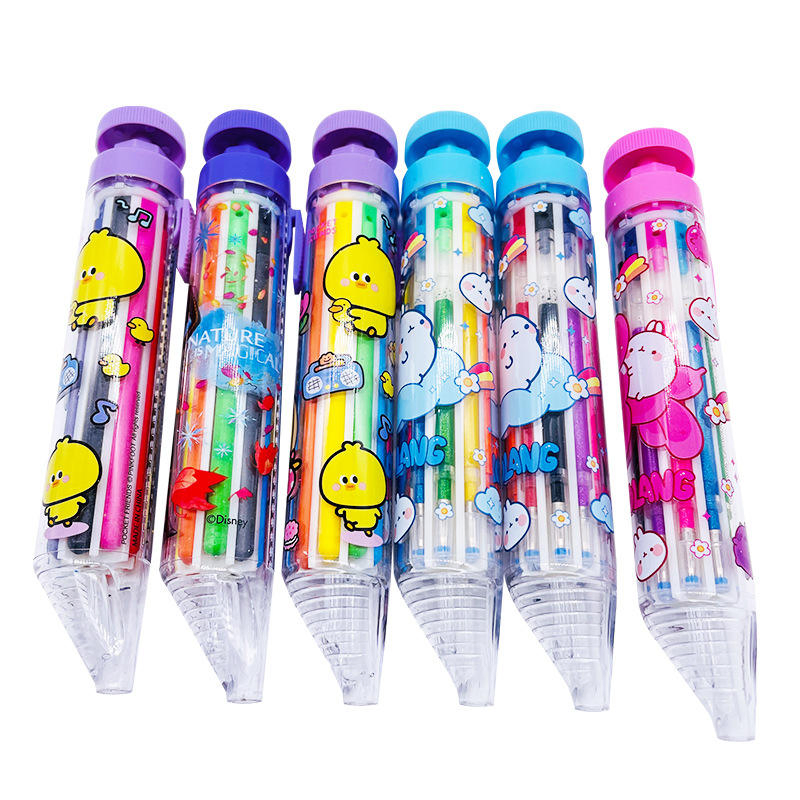 8-in-1 Multi-Color Children's Drawing Portable Press Rotating Crayon