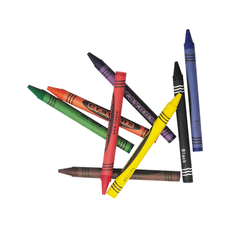 High Quality 8 Colors Non Toxic Portable Wax Crayons for School Students