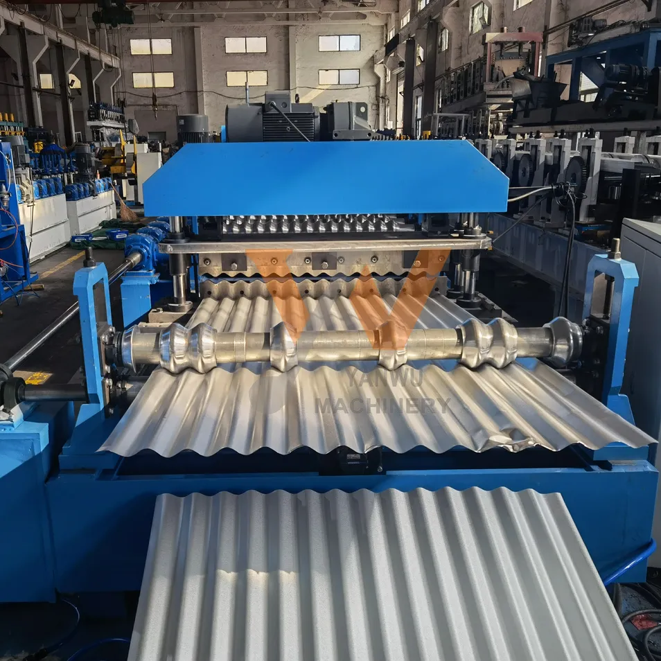 Máquinas de conformado de rollos de láminas de techo corrugadas trapezoidales de dos perfiles de doble capa de metal de bobinas de aluminio y galvanizado PPGI coloreadas