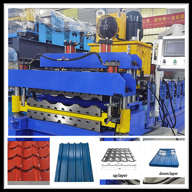 Máquina de fabricación de paneles de techo de acero color de doble Pbr, máquina de conformado en frío para techos de metal, venta caliente en EE. UU