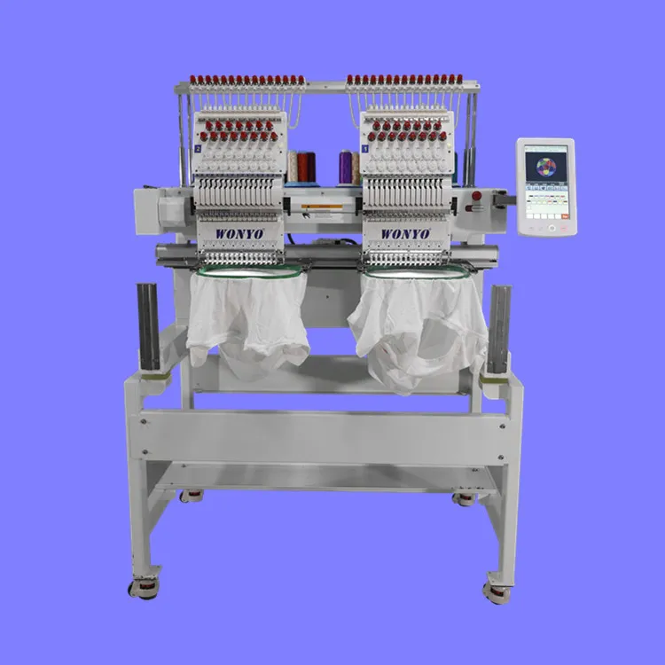 Wy1502CH Máquina de bordar Industrial Feiya 2 Camisas Sombrero Precio con 15 Agujas