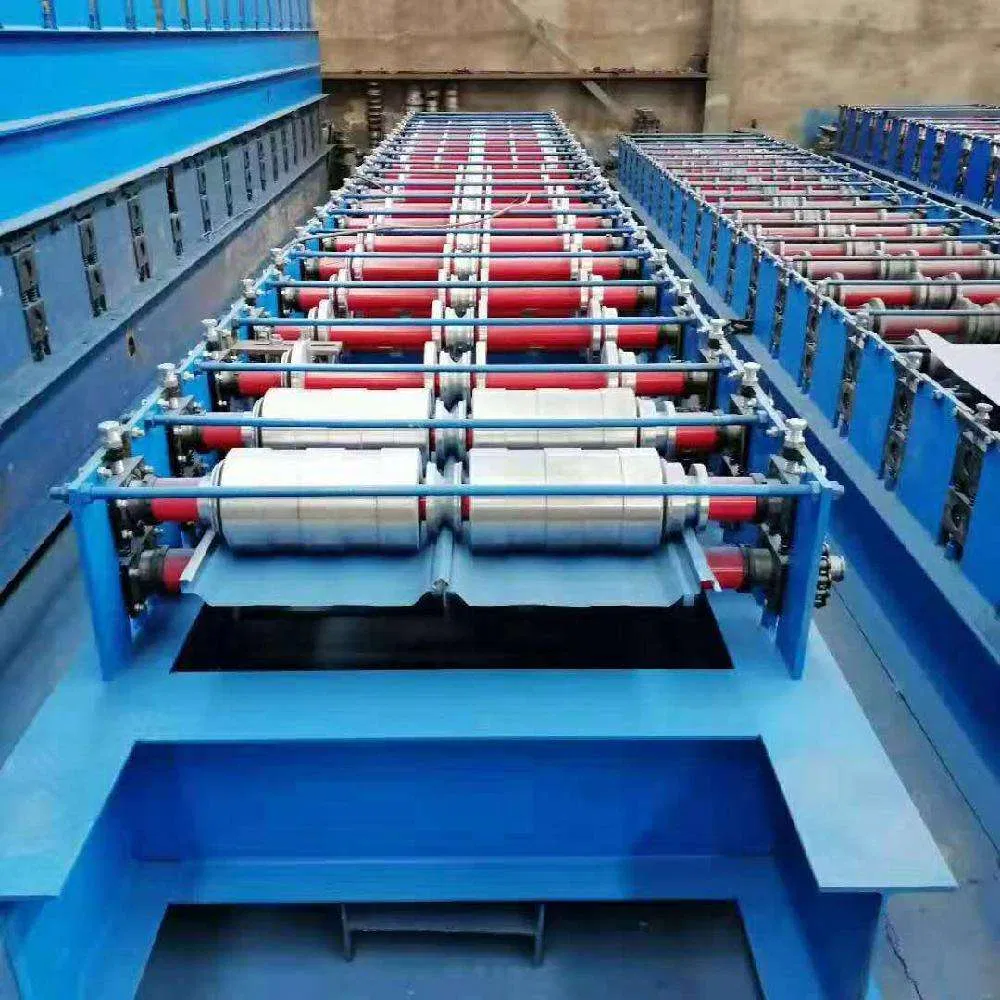Estructura de Perfil de acero metálico Suelo baldosas hacer chapa de techo Máquina formadora de rodillos de techo de pared de placa de panel