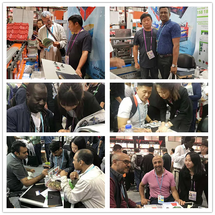 Clientes visitando la fábrica de maquinaria