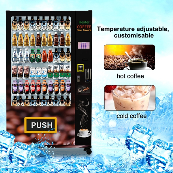 Máquina expendedora personalizada 24h de autoservicio para calefacción y refrigeración en interiores y exteriores, snacks y bebidas en invierno