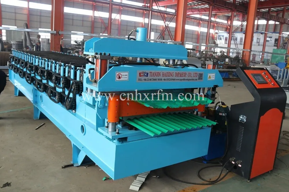 Máquina de fabricación de láminas de acero zinc para techos de tejas corrugadas vidriadas de colores, máquina formadora de rollos de doble capa