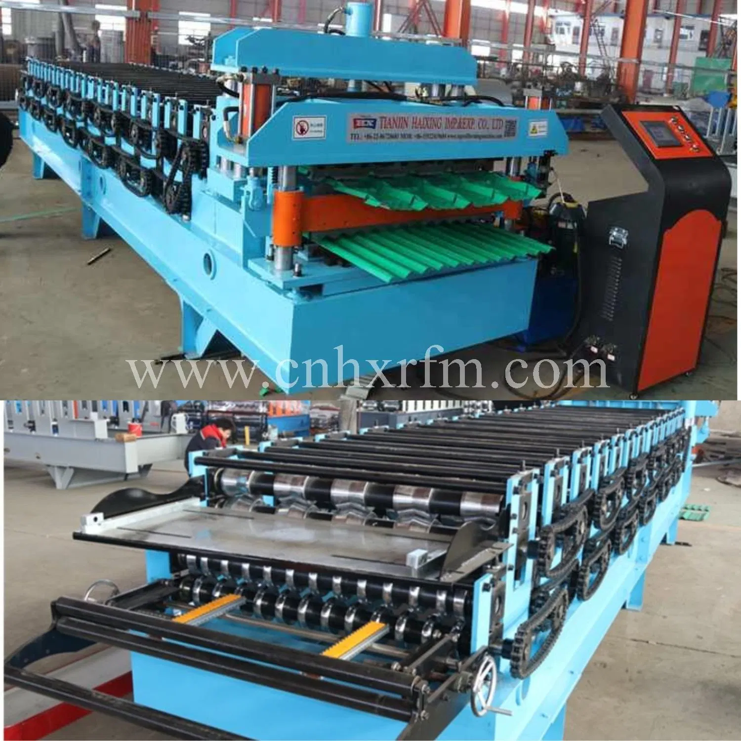 Máquina de fabricación de láminas de acero zinc para techos de tejas corrugadas vidriadas de colores, máquina formadora de rollos de doble capa